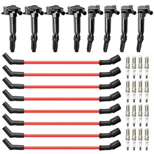 8 Ignition Coil + 16 Spark Plug + 8 Wires For Ford F-250 F-350 E-450 UF865 UF834 - Picture 1 of 10