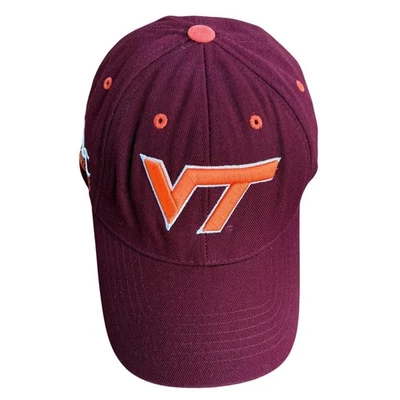 Virginia Tech Hokies VT ACC 帽子可调节栗色橙色成人均码 — 第 1/4 张图片