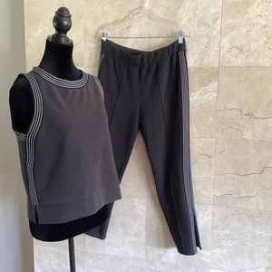 Athleta Matching Set XS/S Soft Black Stripe Fall Athleisure Sporty Travel Outfit - Picture 1 of 12
