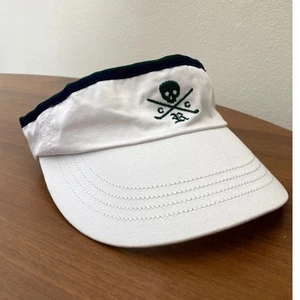 Rugby Ralph Lauren golf sun visor white skull and cross bones one size - Picture 1 of 7