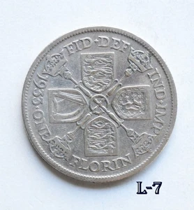 Reino Unido 1933 One Florin Silver (L-7) envío gratuito - Imagen 1 de 2
