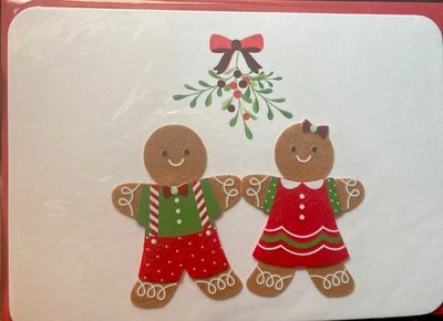 Papyrus Gingerbread Man & Woman Under Mistletoe - Image 1 of 2