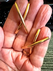 “X” Post Stud Earrings Hand Made 14K Gold 3.1 grams - Picture 1 of 4