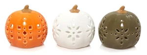 Yankee Candle Pumpkin Candle Holders - Set of 3 Pumpkin Tea Light Holders - Picture 1 of 4