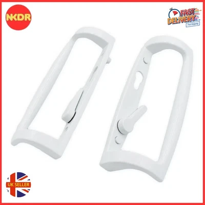 uPVC Sliding Patio Door Handle Fuhr 90PZ 90mm - D Shape Handle Set Pair - Image 1 of 4