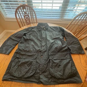Vintage Barbour Border Herren Wachsjacke C46 starke Beschädigungen Maße - Bild 1 von 16