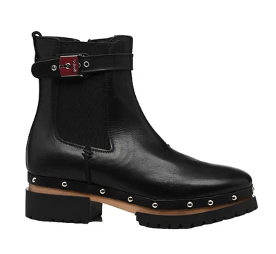 Bottes Chelsea Scholl « Naomi » Chunky pour femmes, cuir noir, taille 6 UK, PRIX DE VENTE CONSEILLÉ 200 £ ! - Photo 1/4