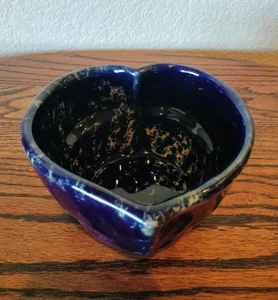 Vtg Bennington Pottery Vermont AGATE BLUE 1948 Stoneware Baking Dish Bowl 5 1/2" - Picture 1 of 9