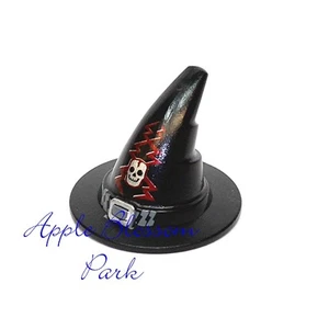 NEW Lego Black Castle WIZARD WITCH MINIFIG HAT w/Skeleton Skull Head & Red Bolt - Picture 1 of 1