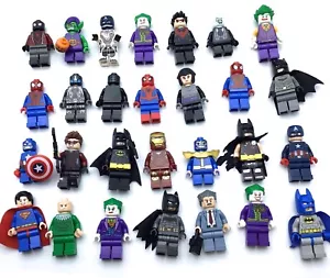 LEGO LOT OF 28 SUPER HERO MINIFIGURES DC MARVEL IRON MAN JOKER BATMAN & MORE - Picture 1 of 1