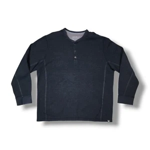 Eddie Bauer Henley Thermal Waffle Knit Long Sleeve Blue Shirt Men's XL - Picture 1 of 12