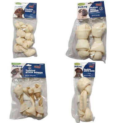 Pet King Rawhide Bones Strengthens & Cleans Gums Type - Image 1 of 4