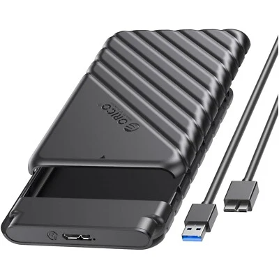 2 5 Zoll Festplattengehäuse extern USB 30 SSD HDD Gehäuse Werkzeuglos schwarz... - Bild 1 von 2