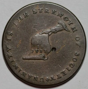 (c1790's) Plain Edge - Kentucky Token - US Copper Colonial Coin - Picture 1 of 8