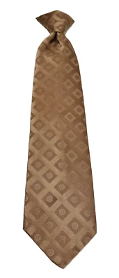 Gravata Clip-On RARA Vintage Anos 70 Marrom Texturizada "Wemlon by Wembley", 171/2"L x 31/2W - Imagem 1 de 4