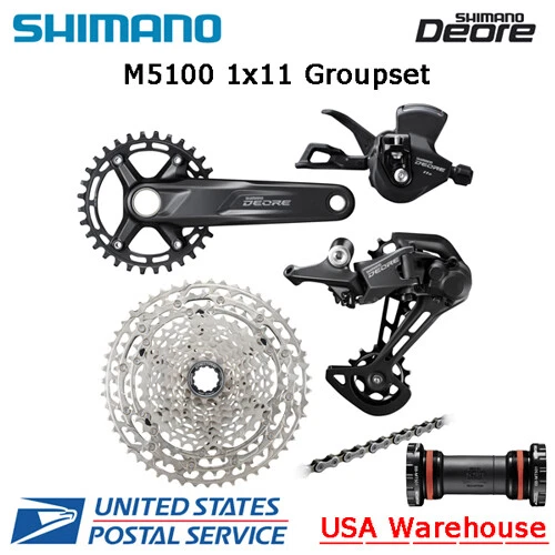 Shimano Deore M5100 1x11 Speed Groupset Crank Derailleur Shifter Cassette w/BB - Image 1 of 1