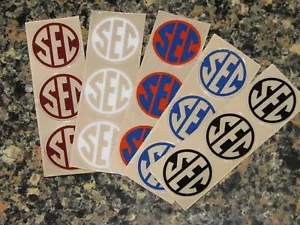 SOUTHEASTEN CONFERENCE SEC Football Helmet Decals Qty (3) 1 1/4" FULL Size Decal - Picture 1 of 1