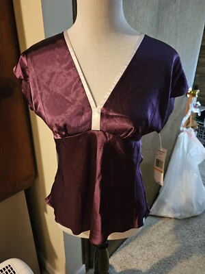 Jones New York Intimates Satin 2 Piece Pajamas Silky Plum Size Small NWT  - Image 1 of 4