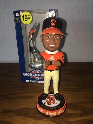 2012 Pablo Sandoval MVP World Series Trophy Bobblehead SF Giants Orange Jersey  - Image 1 of 2