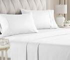 Queen Sheet Set for Bed - White Sheets & Pillowcases Set up to 17 inch Deep P...