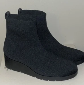Neu ohne Etikett Anne Klein 8 Damen Quest Keilabsatz Stiefel schwarz zum Anziehen Stretch Stoff 8M - Bild 1 von 8