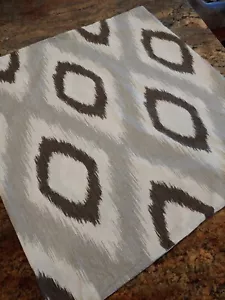 West Elm Ikat EURO Sham Diamond aGrey Organic Cotton 26" - Picture 1 of 5