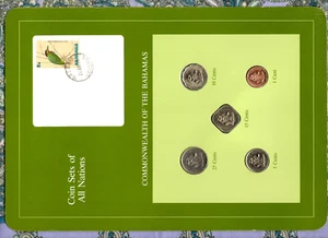 Coin Sets of All Nations Bahamas w/card 1987-1992 UNC 1,15 cent 1992 30MAY94 - Picture 1 of 2