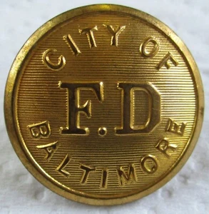 Americano: "BOTÓN DEL DEPARTAMENTO DE BOMBEROS DE BALTIMORE" (Grande, 22 mm, período años 60-70) - Imagen 1 de 4