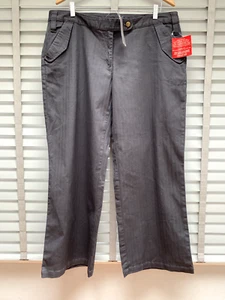 SOUTH Grey Stretch Trousers UK 18 Ladies Heavier Cotton Mix Straight Wide Leg - Picture 1 of 9