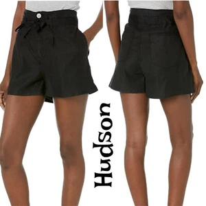 Hudson Women Paperbag Linen Blend Shorts Sz 27 Tie Waist Stretch * Runs Large * - Picture 1 of 10