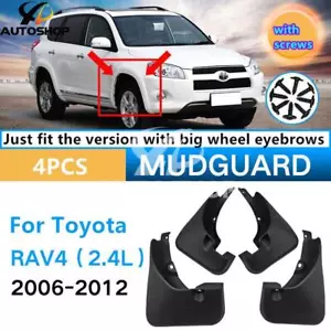 4Pcs Front Rear Splash Fender Guards Mud Flaps For Toyota RAV4 2006-2012 2.4L - Foto 1 di 5