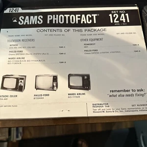 Sams Photofact Folder Set 1241 April 1972 Vintage Repair Instruction Guides - Picture 1 of 4