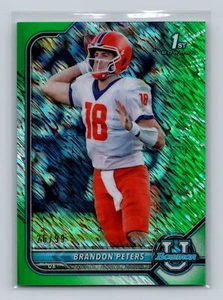 Brandon Peters 2021-22 Bowman University #33 verde cromato luccicante 1° #/99 - Foto 1 di 2