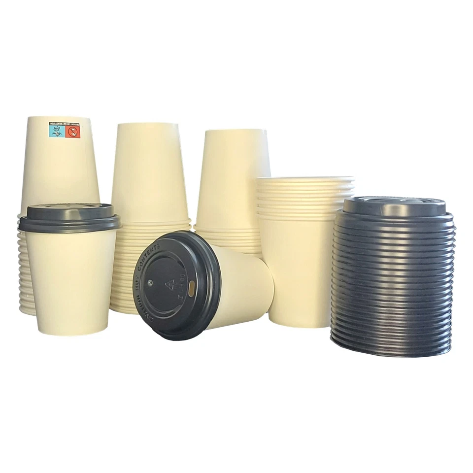Weiße Kaffeebecher to go Pappbecher coffee to go Becher 300ml 12oz ⌀ 90mm - Bild 1 von 1