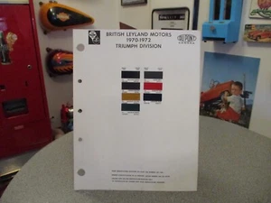 PAINT COLOUR REFERENCE BRITISH LEYLAND 1970/72 TRIUMPH AUTOMOTIVE  PAINT CHIPS - Picture 1 of 2