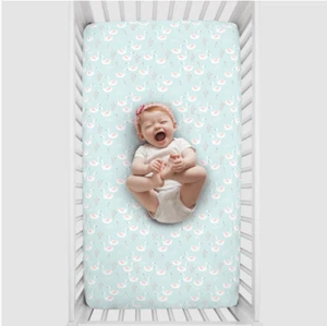 Swan Print Fitted Crib Sheet by NoJo - Picture 1 of 4
