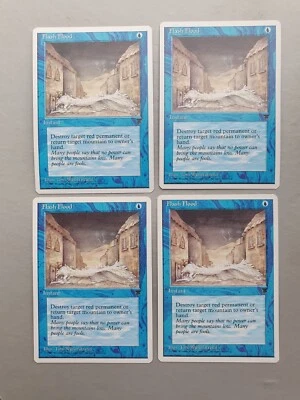 Flash Flood x4 PLAYSET MTG Chronicles (1995) Common Blue Instant NM - Image 1 of 2