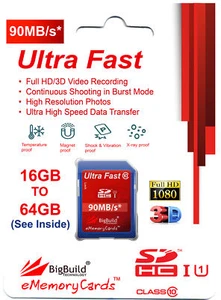 Fast Memory Card for Samsung NX 1, 1000, 30, 500, WB 1100F, WB 1100F Camera - Picture 1 of 10