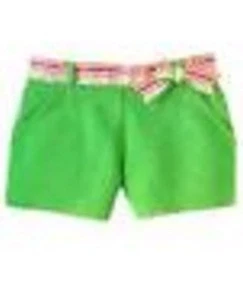 NWOT Girls 7 Gymboree “SPRING FUN” Cotton Knit Green striped ribbon SHORTS - Picture 1 of 1