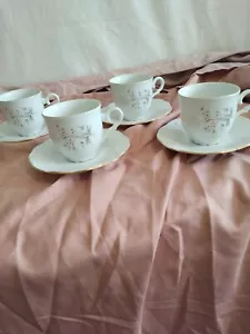 Vintage MZ Tschechoslowakei Teetasse & Untertasse, Perlmutt Lustreware vergoldeter Rand - Bild 1 von 6