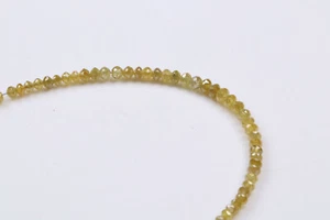 Filo di perle di diamante tondo sfaccettato giallo naturale 2" Inc 2-2,5 mm d... - Picture 1 of 5