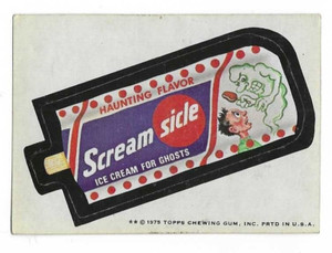 1975 TOPPS WACKY PACKAGE SCREAM SICLE WITH TWO STAR