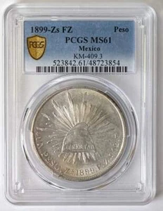 1899 MEXICO SILVER PESO PCGS MS61 - Picture 1 of 3