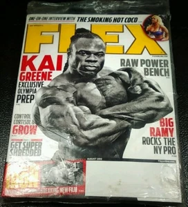 FLEX Magazine August 2013 Kai Greene New Sealed in Original Bag Never Opened - Imagen 1 de 3