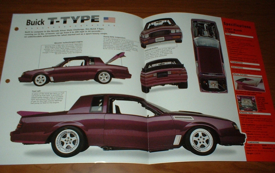 1987 BUICK T-TYPE ORIGINAL IMP BROCHURE SPECS INFO 87 NHRA TTYPE TURBO - Image 1 of 1