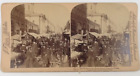 Vintage 1898 Stereo View Card The Market In The Kitai Gorod Moscow Russia