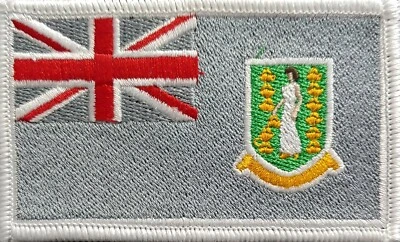 British Virgin Islands Flag Iron-On Sew Patch Tactical Morale Gray Version - Image 1 of 2