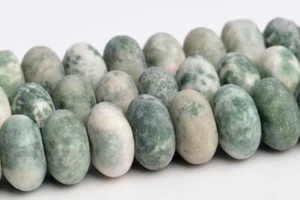 Natürliche Matt Grün Punkte Jaspis Perlen Grade AAA Rondelle Lose Perlen 6x4MM 8x5MM - Bild 1 von 8