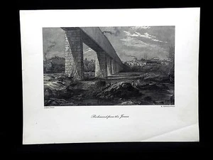 Impresión antigua RICHMOND FROM THE JAMES 9"x12" Harry Fenn R Hinshelwood - Imagen 1 de 3