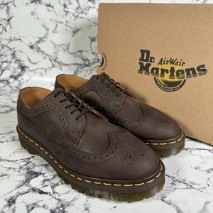 DR MARTENS Brown 3989 Brogue Leather Shoes SIZE UK6 EU39 BNIB Crazy Horse - Picture 1 of 10